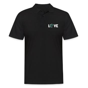 Sporty Hobby Leidenschaft Tennis - Männer Poloshirt - Schwarz - Vorne - Kai (181cm)
