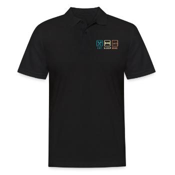 Eat Sleep Bike - Männer Poloshirt - Schwarz - Vorne - Kai (181cm)