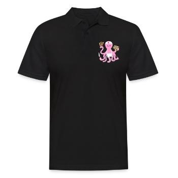 Kraken-Sushi-Chef, Kraken-Hemd, niedliche Krake - Männer Poloshirt - Schwarz - Vorne - Kai (181cm)