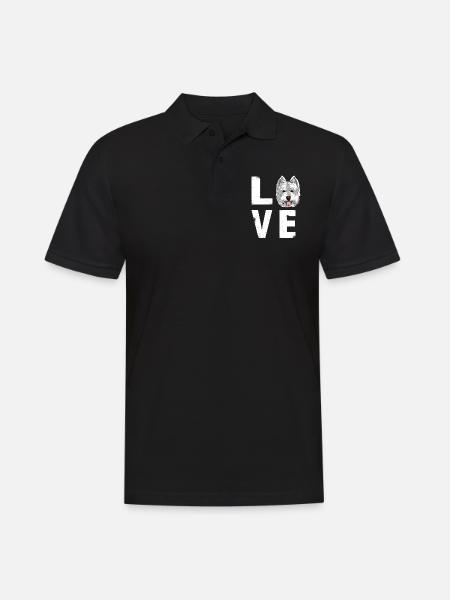 Love West Highland White Terrier Westie Dog - Men's Polo Shirt - black