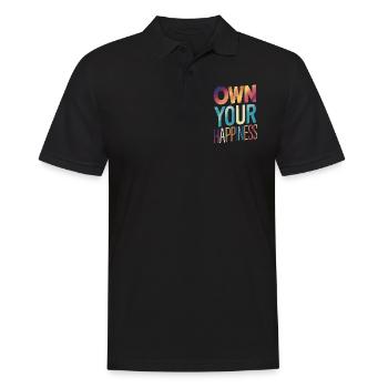 Own Your Happiness - Men's Polo Shirt - black - Front - Kai (181cm)
