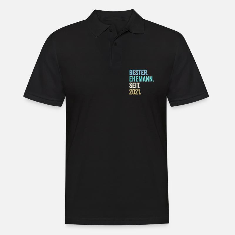 bester ehemann seit 2021 - Männer Poloshirt - Schwarz