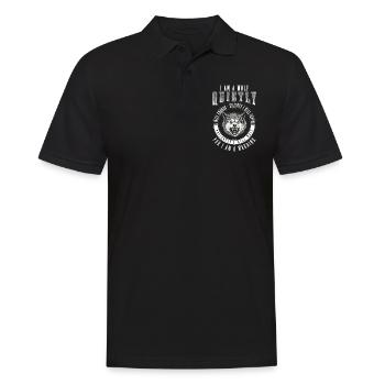 Wolf Nordisch Mond - Männer Poloshirt - Schwarz - Vorne - Kai (181cm)