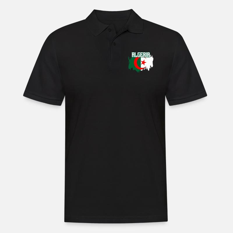 Algerien - Männer Poloshirt - Schwarz