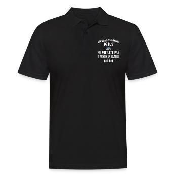 Un vrai chauffeur de bus ne vieillit pas t-shirt - Polo Homme - noir - Devant - Kai (181cm)