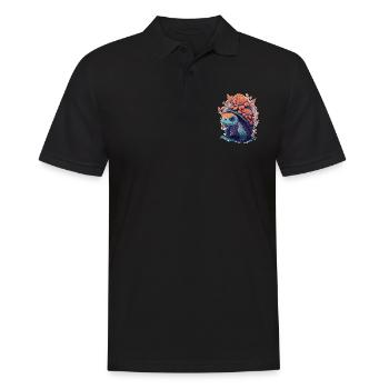 Motif Floral Tortue - Polo Homme - noir - Devant - Kai (181cm)