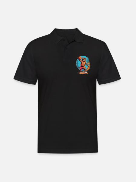 Cat Basketball - Men's Polo Shirt - black