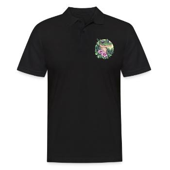 Krokodil im Dschungel - Männer Poloshirt - Schwarz - Vorne - Kai (181cm)