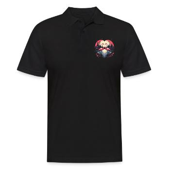 Flamingos in heart shape - Men's Polo Shirt - black - Front - Kai (181cm)