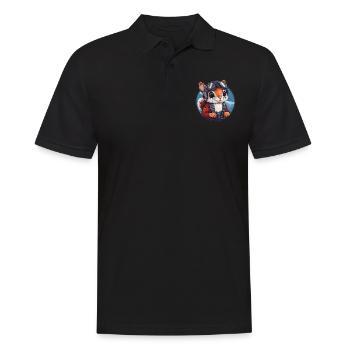 Flying squirrel with glasses - Men's Polo Shirt - black - Front - Kai (181cm)