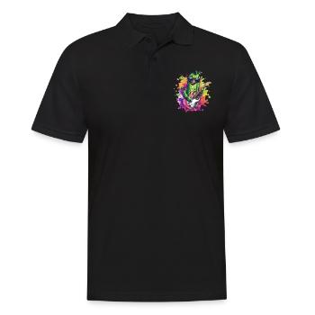 Rockige Gitarre-Gurke - Männer Poloshirt - Schwarz - Vorne - Kai (181cm)