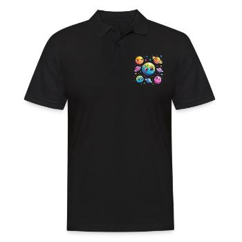 Sweet planets in space - Men's Polo Shirt - black - Front - Kai (181cm)
