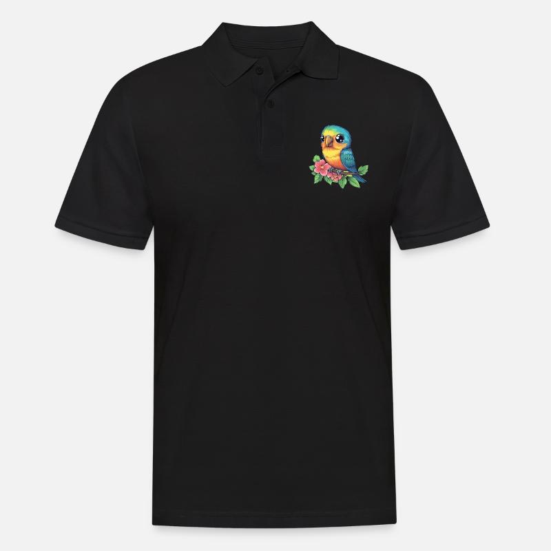 Bunter Tropenvogel - Männer Poloshirt - Schwarz
