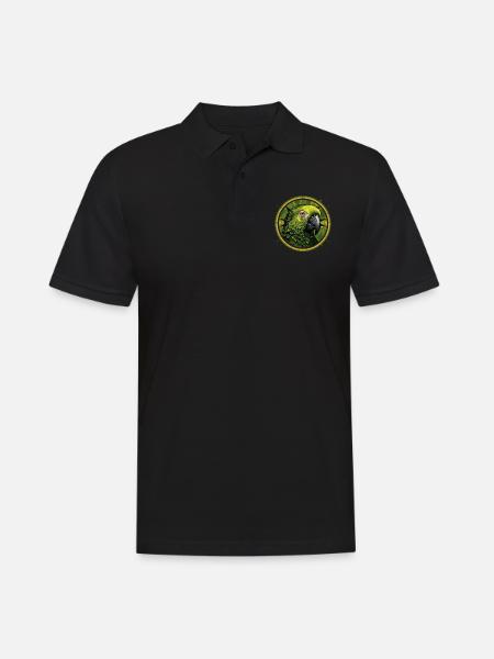 Green Parrot Head - Men's Polo Shirt - black