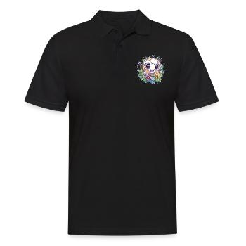 Fußball mit Blumen - Männer Poloshirt - Schwarz - Vorne - Kai (181cm)