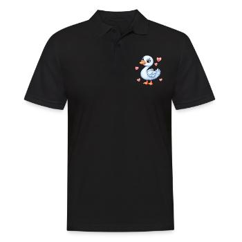 Oie douce avec des cœurs - Polo Homme - noir - Devant - Kai (181cm)