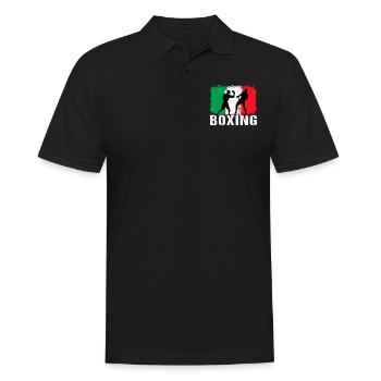 Boxing Italien Kampfsport Boxer - Männer Poloshirt - Schwarz - Vorne - Kai (181cm)