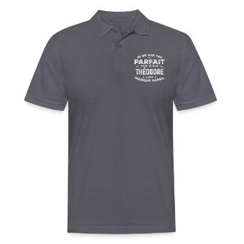 Théodore A first name, a story, a personality - Men's Polo Shirt - charcoal grey - Front - Nico (186cm)