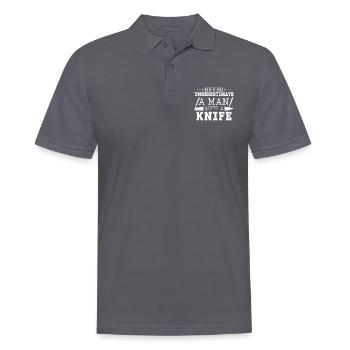 Messerwurfscheibe Geschenk Messerwerfer - Männer Poloshirt - Anthrazit - Vorne - Nico (186cm)