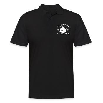 Tea Drinker Gift Cup Tea Lover - Polo Homme - noir - Devant - Kai (181cm)