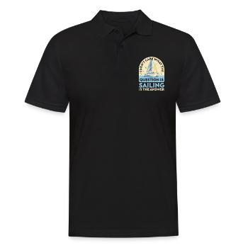 Voilier Cadeau Voilier Capitaine de navigation - Polo Homme - noir - Devant - Kai (181cm)
