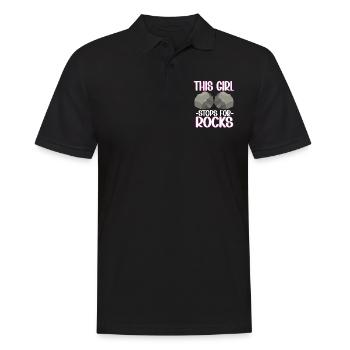 Cette fille s’arrête pour les roches géologue géologique - Polo Homme - noir - Devant - Kai (181cm)