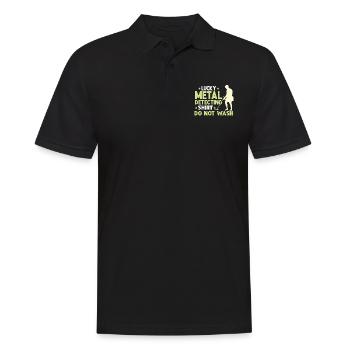 Metal Detector Shirt for Men Lucky Metal Detecting - Männer Poloshirt - Schwarz - Vorne - Kai (181cm)
