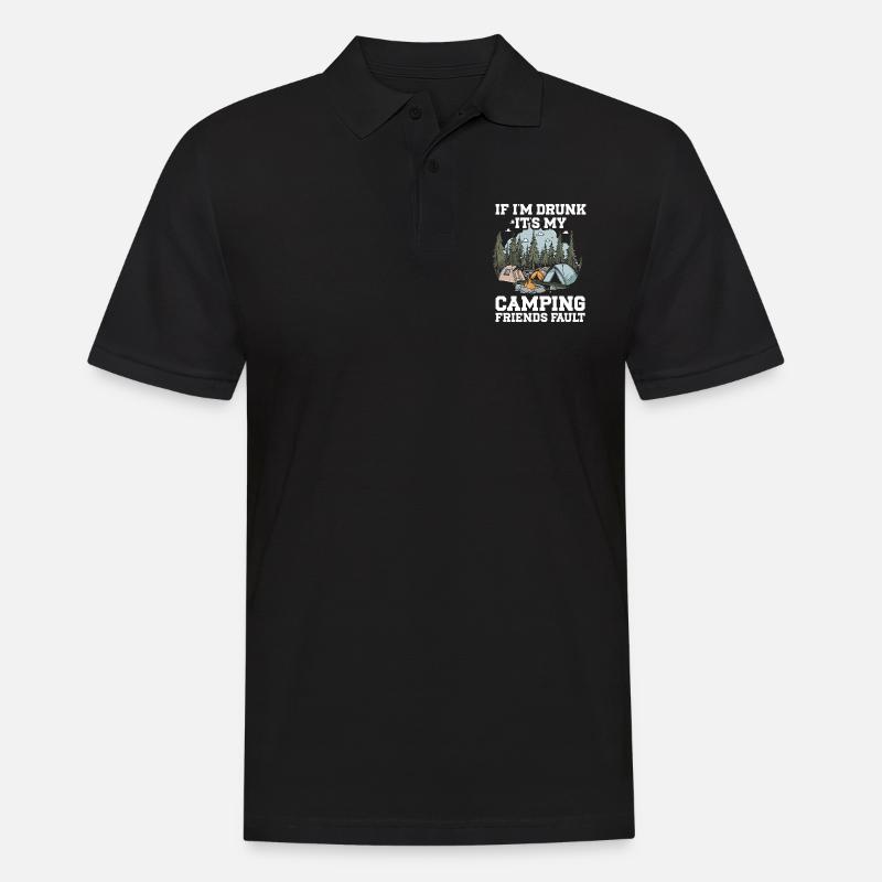 Camping Feu de camp Camper - Polo Homme - noir