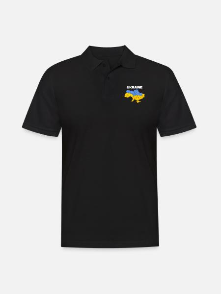 Ukraine - Polo Homme - noir