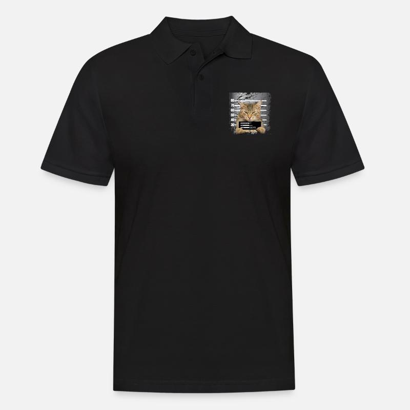 Katze - Männer Poloshirt - Schwarz