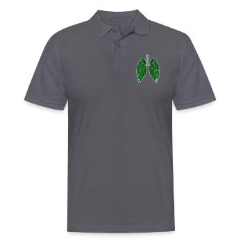 Cannabis Weed Lung Gift Drugs Smoking Niko - Men's Polo Shirt - charcoal grey - Front - Nico (186cm)