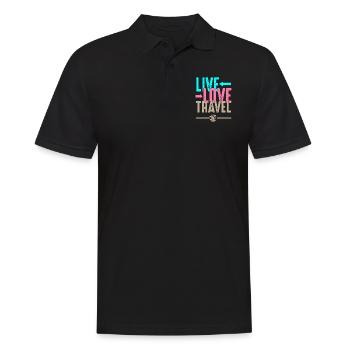 Live travel travel travel wanderlust - Polo Homme - noir - Devant - Kai (181cm)