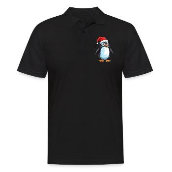 Tête d’animal de Noël pingouin - Polo Homme - noir - Devant - Kai (181cm)