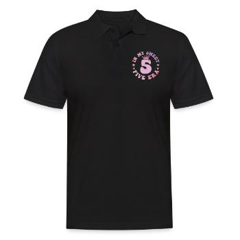 In My Sweet Five Ära 5. Geburtstag Groovy Retro 5. - Männer Poloshirt - Schwarz - Vorne - Kai (181cm)