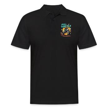 Full Throttle Bear Motocross Motorcycle - Men's Polo Shirt - black - Front - Kai (181cm)