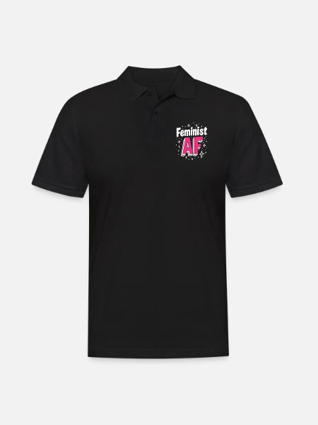Féministe AF Déclaration Dicton - Polo Homme - noir