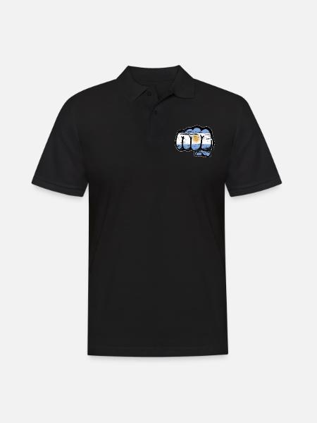 Argentina flag fist used - Men's Polo Shirt - black