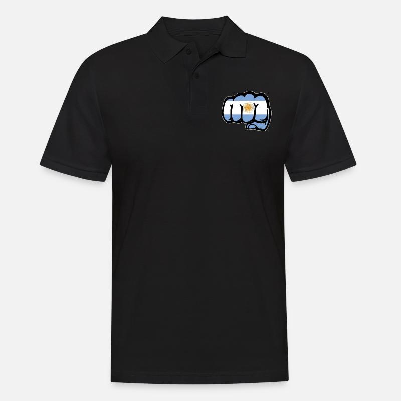 Poing du drapeau argentin - Polo Homme - noir