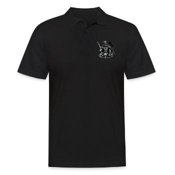 Viking avec épée et corbeau sur le crâne - Polo Homme - noir - Devant - Kai (181cm)