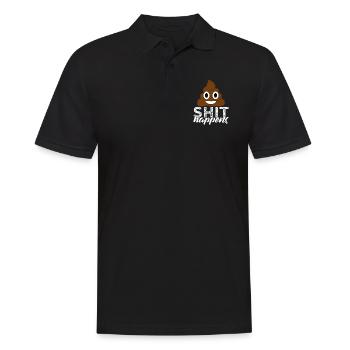 Shit happens Emoji Poo Scheiße - Männer Poloshirt - Schwarz - Vorne - Kai (181cm)