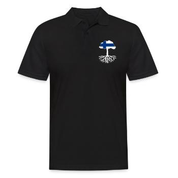 Vergiss niemals Deine Wurzeln aus Finnland - Männer Poloshirt - Schwarz - Vorne - Kai (181cm)
