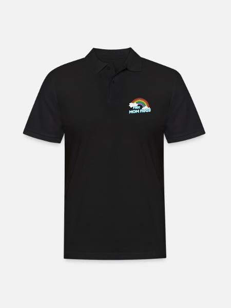 Free Mom Hugs Rainbow - Men's Polo Shirt - black