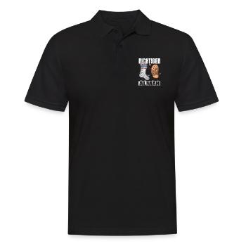 Richtiger Alman Sandalen & Socken Deutsch - Männer Poloshirt - Schwarz - Vorne - Kai (181cm)