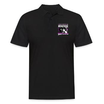 Easily Distracted By Anime And Sketching - Men's Polo Shirt - black - Front - Kai (181cm)