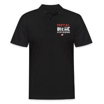 Metal et bière c'est tout ce que je demande - Polo Homme - noir - Devant - Kai (181cm)