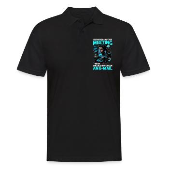 I Survived A Meeting That Should Have Been Mail 44 - Männer Poloshirt - Schwarz - Vorne - Kai (181cm)