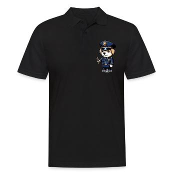 Chien mignon policier - Polo Homme - noir - Devant - Kai (181cm)