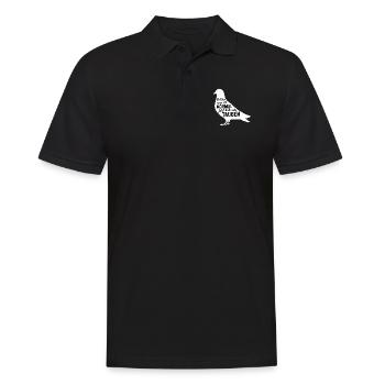 Brieftauben Taubensilhouette lustiger Taubenspruch - Männer Poloshirt - Schwarz - Vorne - Kai (181cm)