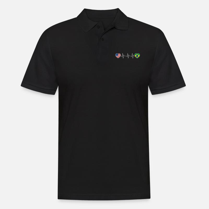 Brasilien - Männer Poloshirt - Schwarz