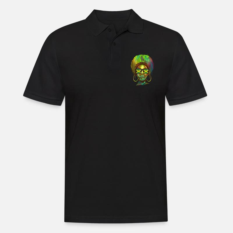 Jamaika - Männer Poloshirt - Schwarz
